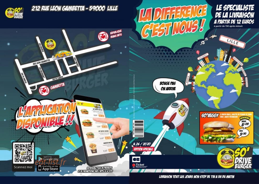 So drive burger — carte page 1