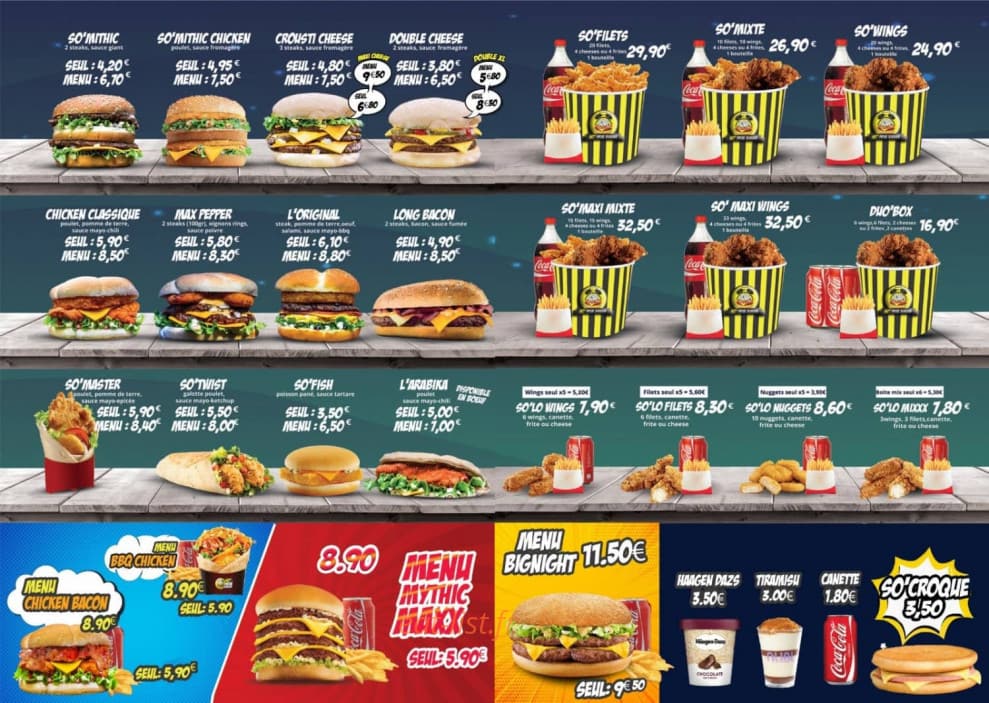 So drive burger — carte page 2