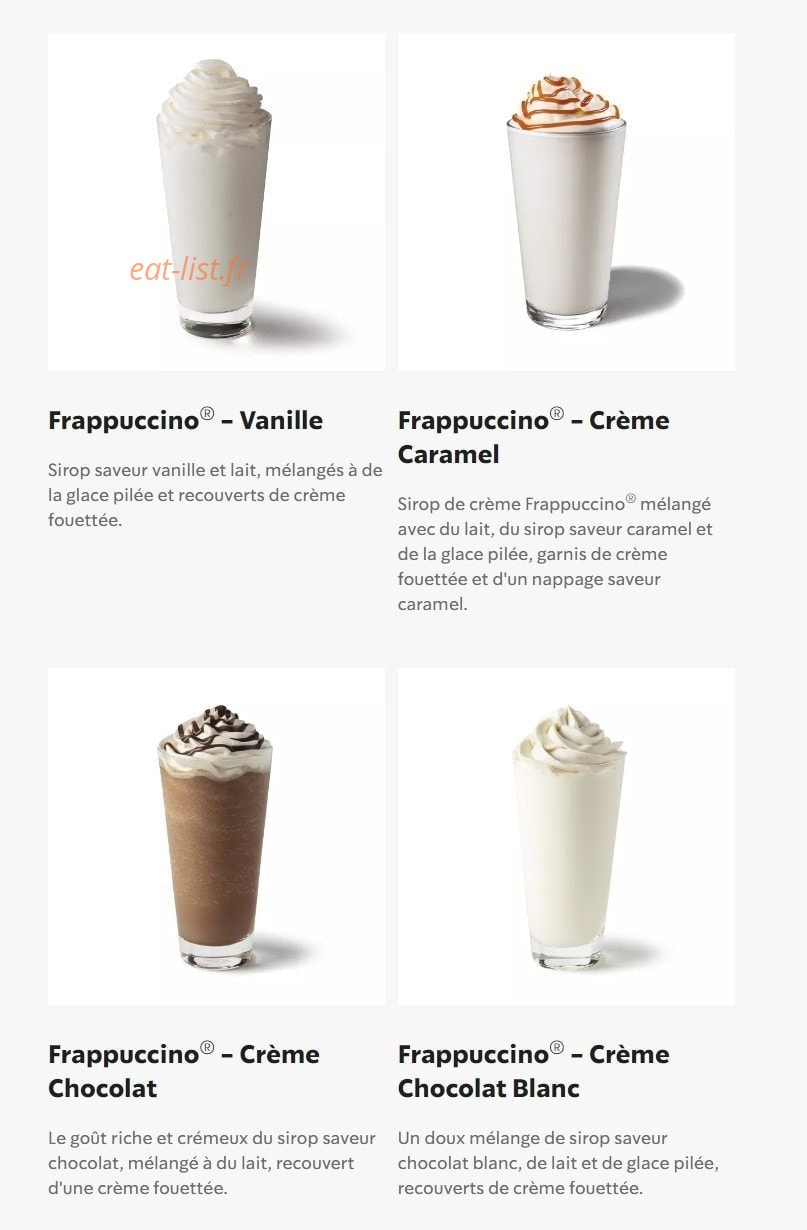 Starbucks Coffee — carte page 25