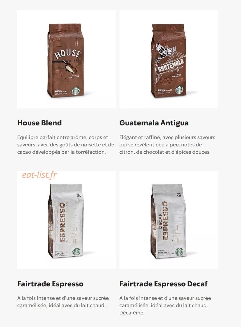 Starbucks Coffee — carte page 14