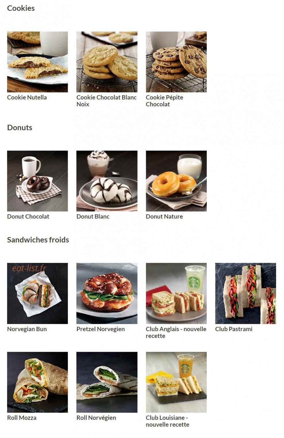 Starbucks coffee — carte page 3