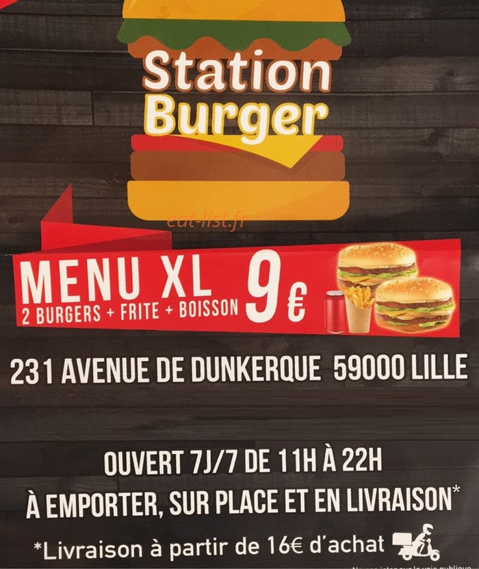 Station Burger — carte page 1