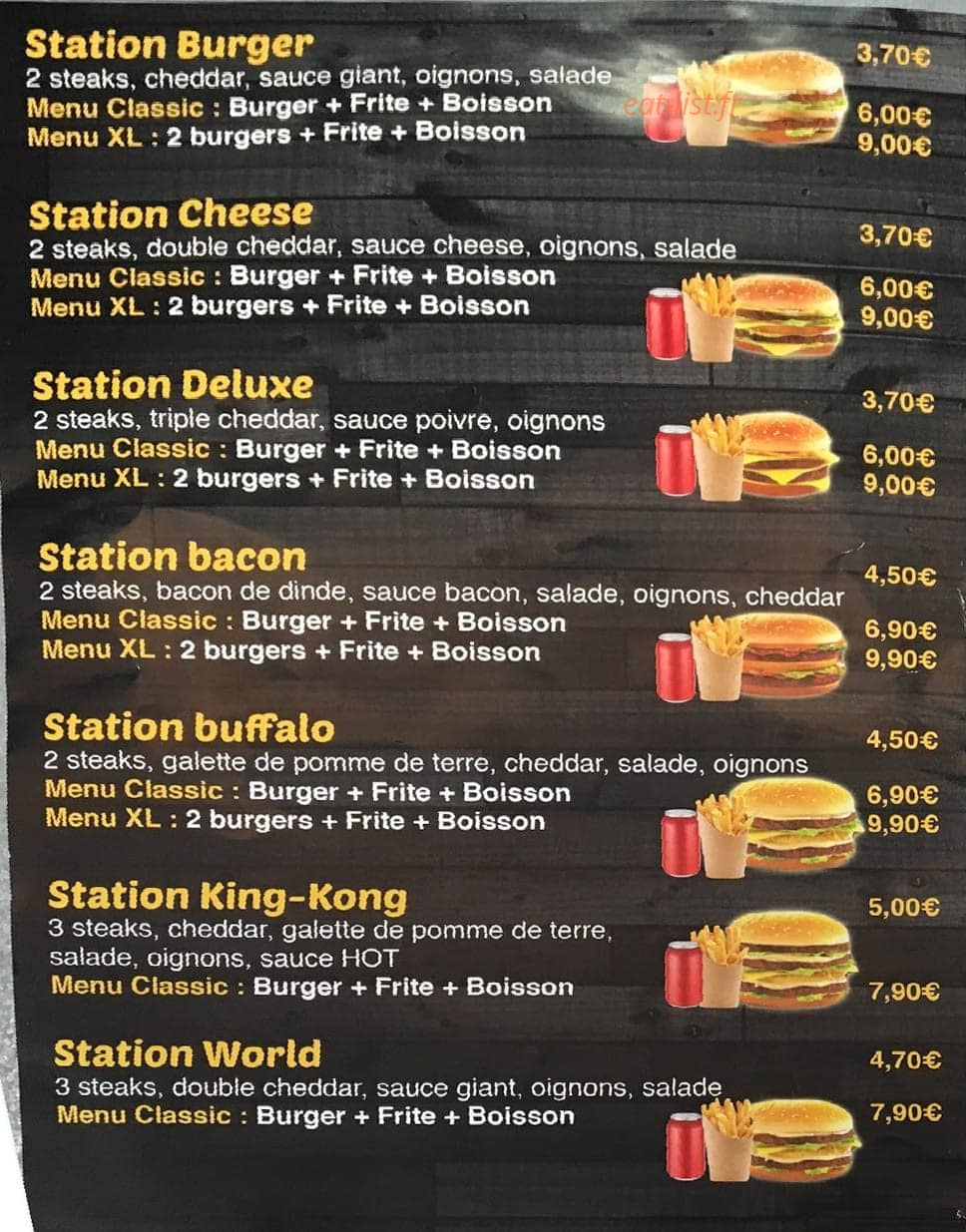Station Burger — carte page 2