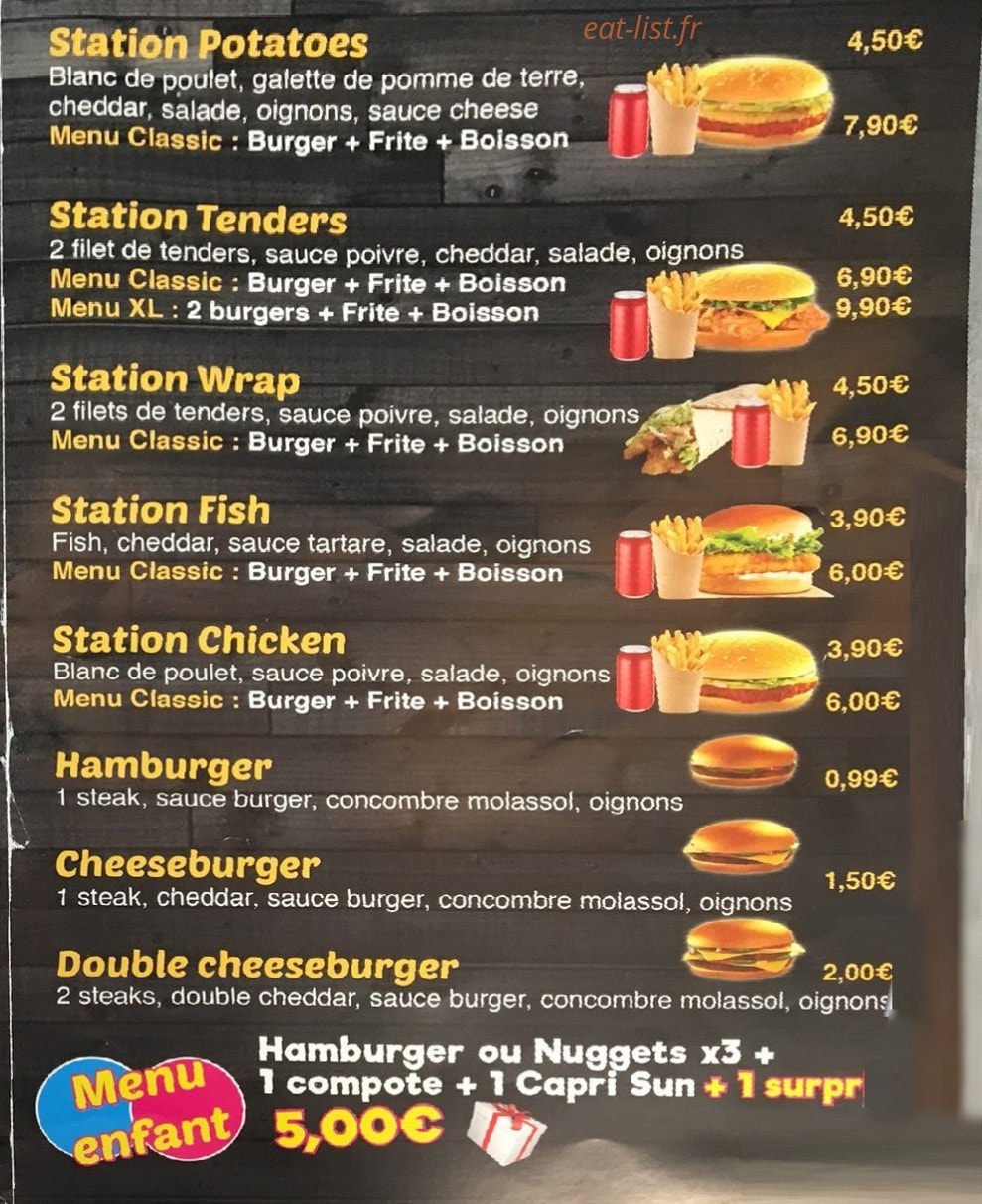 Station Burger — carte page 3