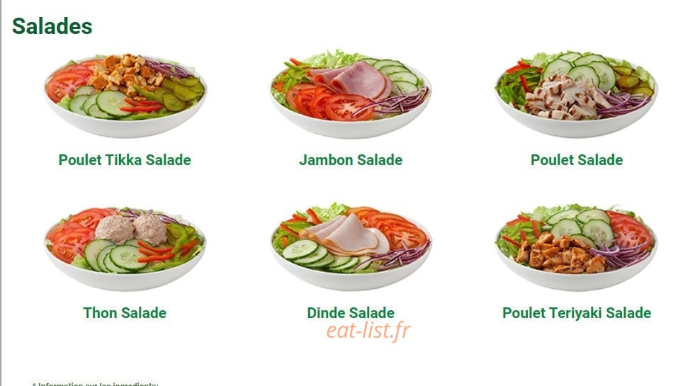 Subway — carte page 3