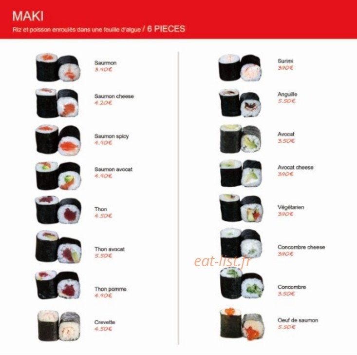 Sushi chiwa — carte page 4
