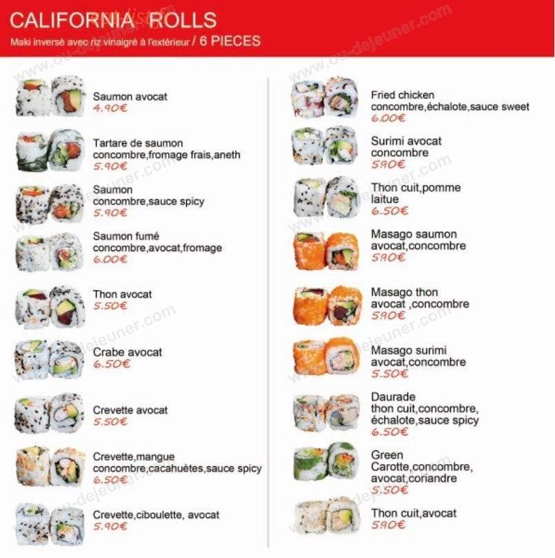 Sushi chiwa — carte page 3