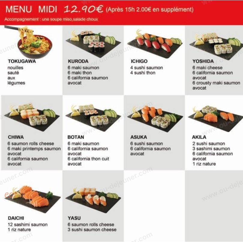 Sushi chiwa — carte page 11