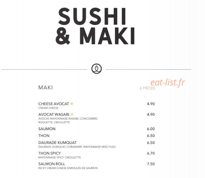 Sushi Shop — carte page 20