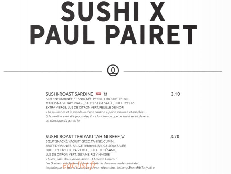 Sushi Shop — carte page 18