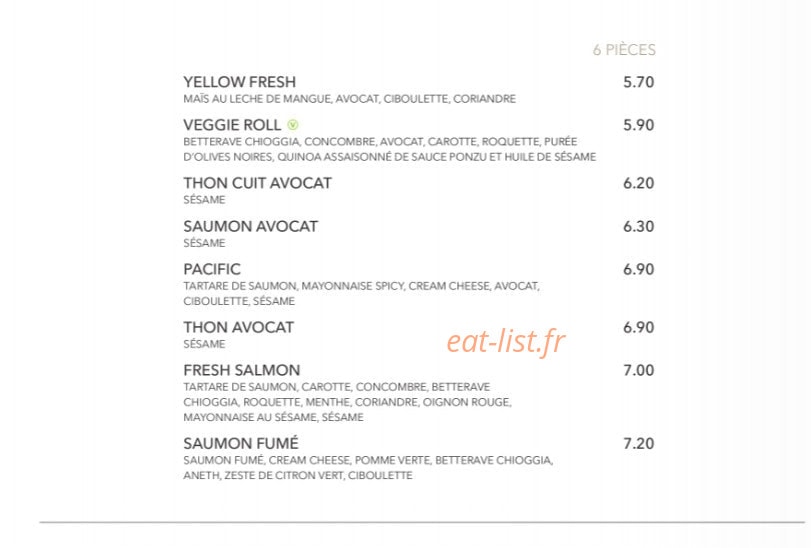Sushi Shop — carte page 21