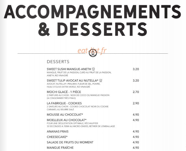 Sushi Shop — carte page 36