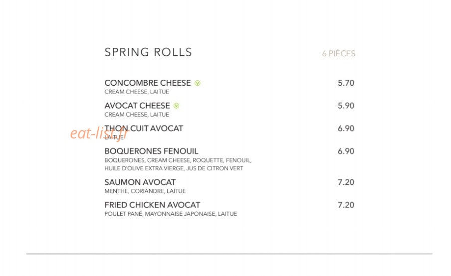 Sushi Shop — carte page 23