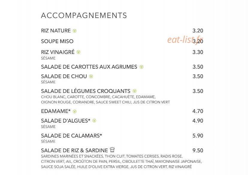 Sushi Shop — carte page 35