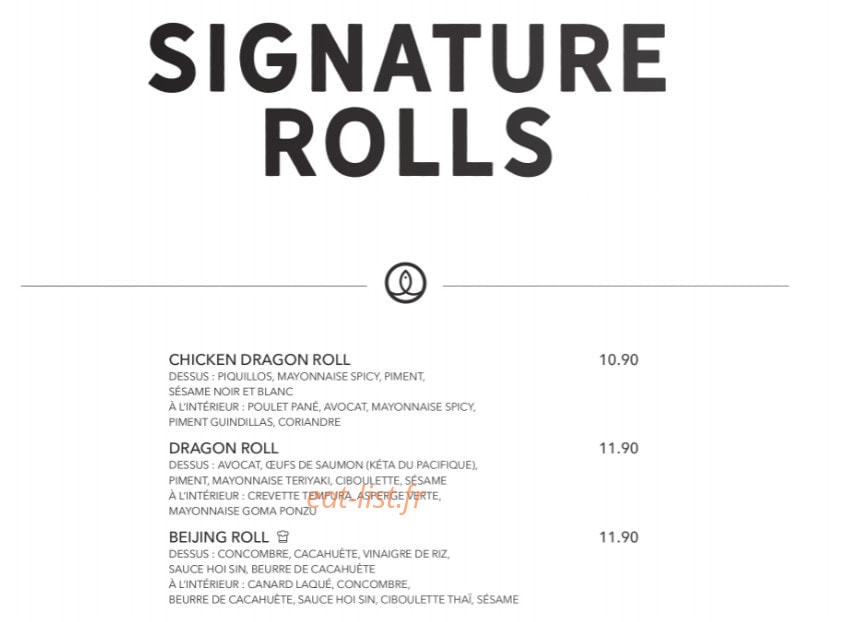 Sushi Shop — carte page 26