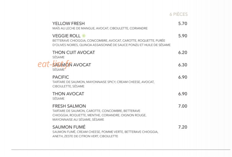 Sushi Shop — carte page 21