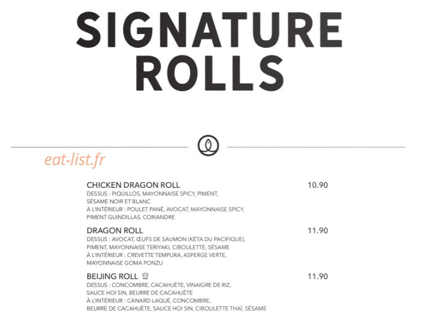 Sushi Shop — carte page 26