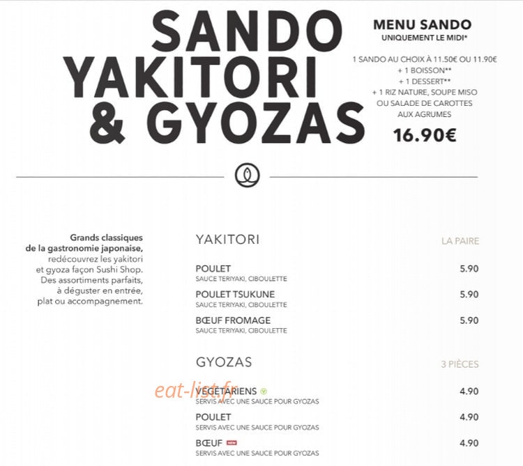 Sushi Shop — carte page 16