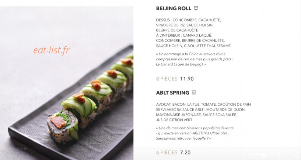 Sushi Shop — carte page 2
