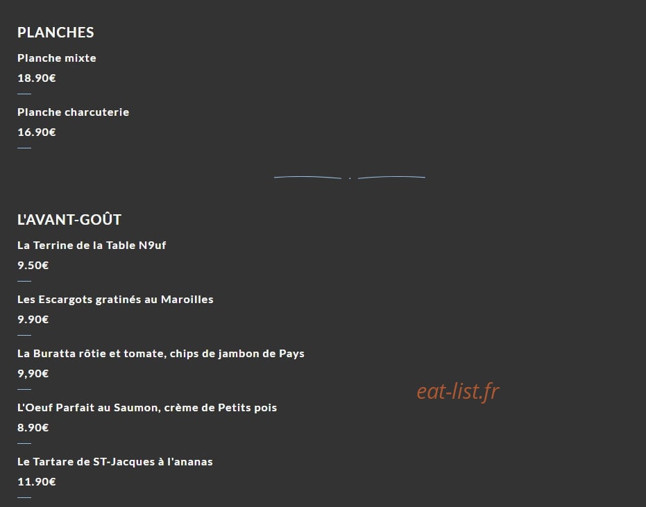 Table N9uf — carte page 2