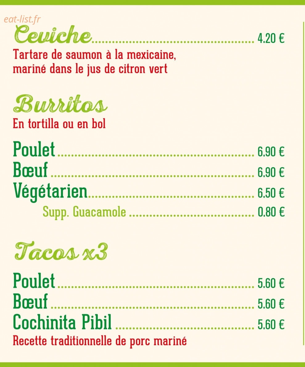 Taco Memo — carte page 3