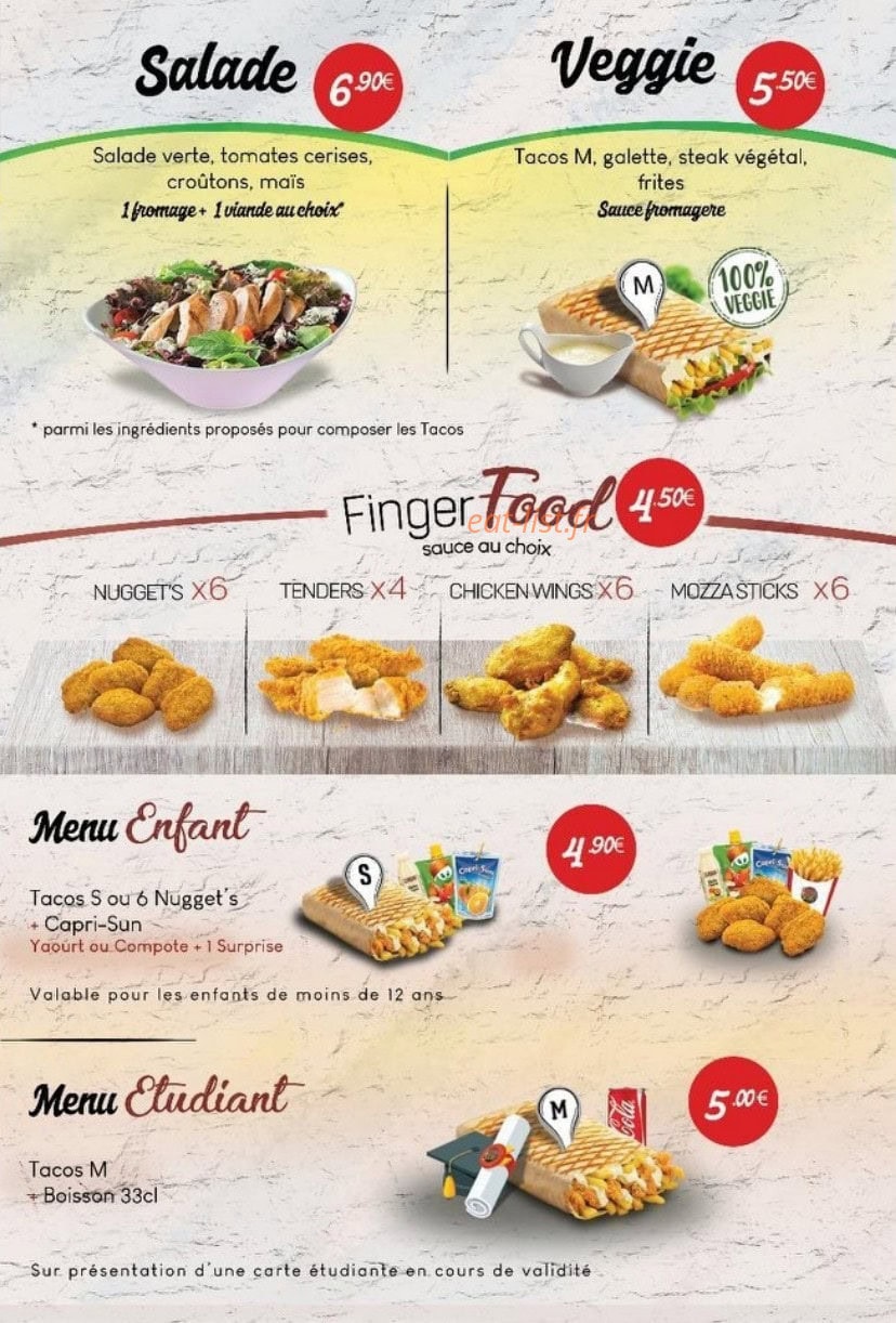 Tacoshake — carte page 3