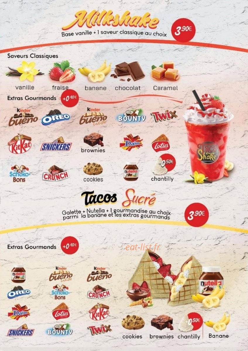 Tacoshake — carte page 4