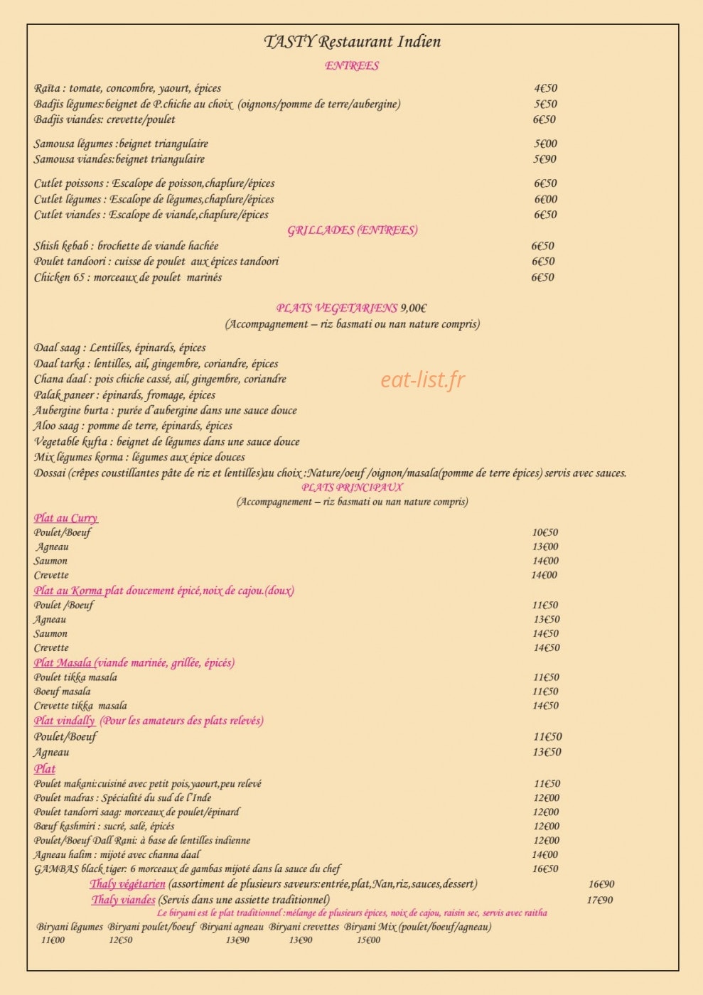 Tasty — carte page 2