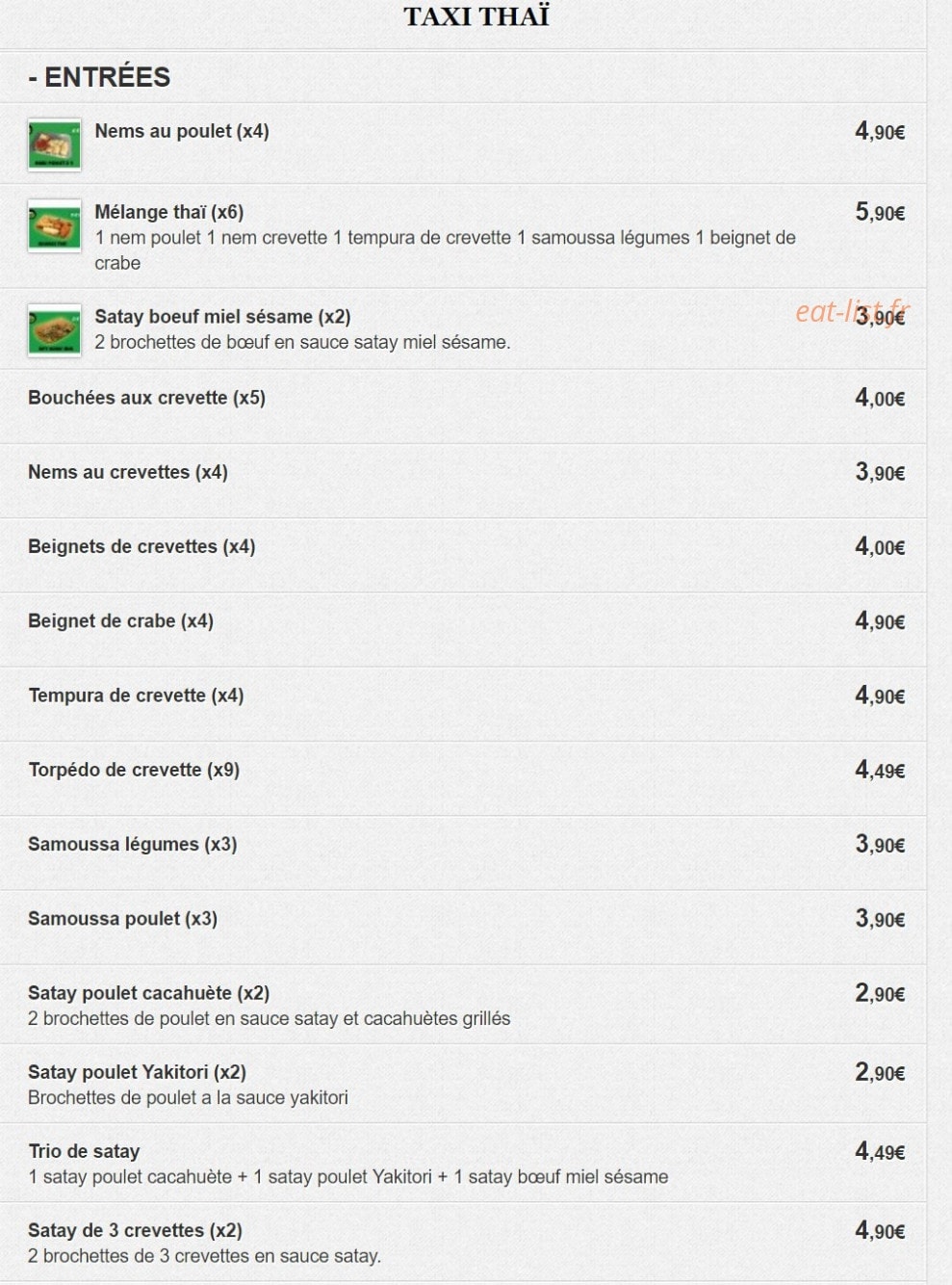 Taxi Thaï — carte page 1