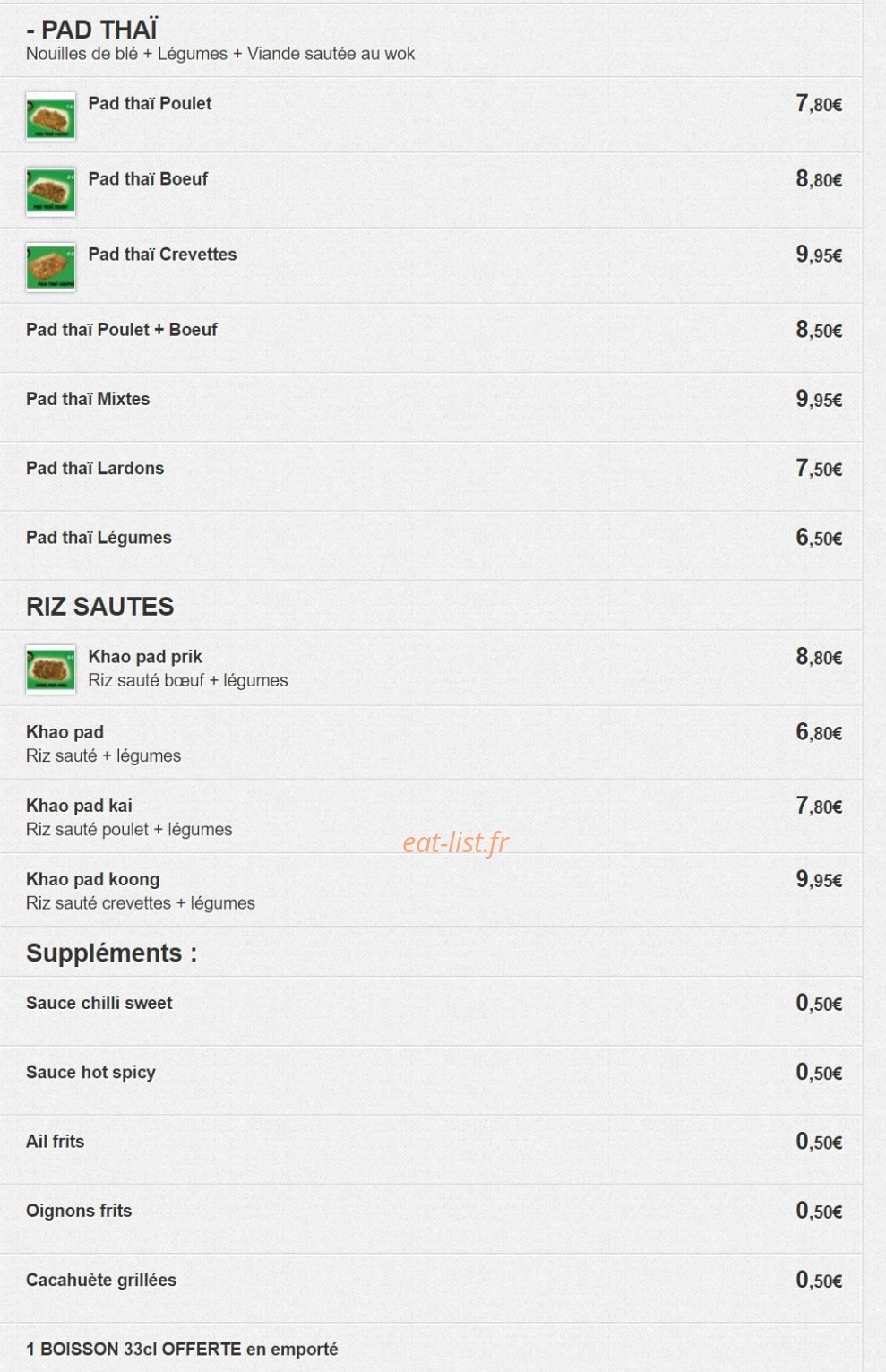 Taxi Thaï — carte page 2
