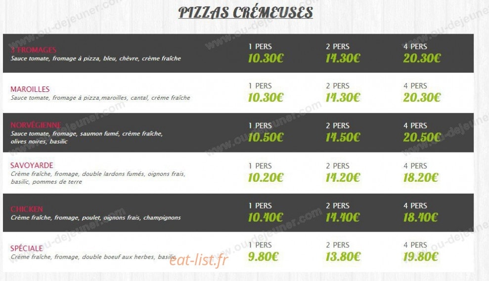 Tel pizza — carte page 3
