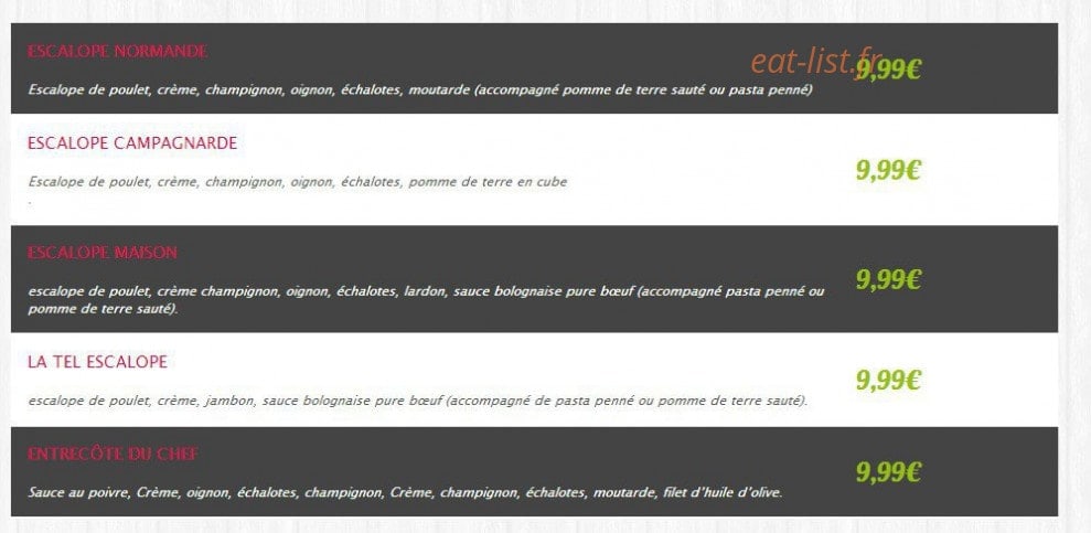 Tel pizza — carte page 4