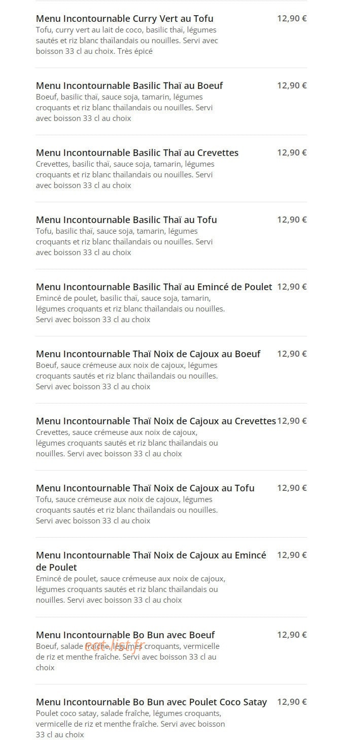 Thaï Square — carte page 5