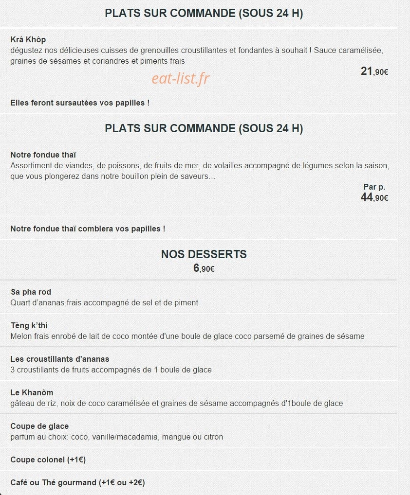Tiparo Thai — carte page 2