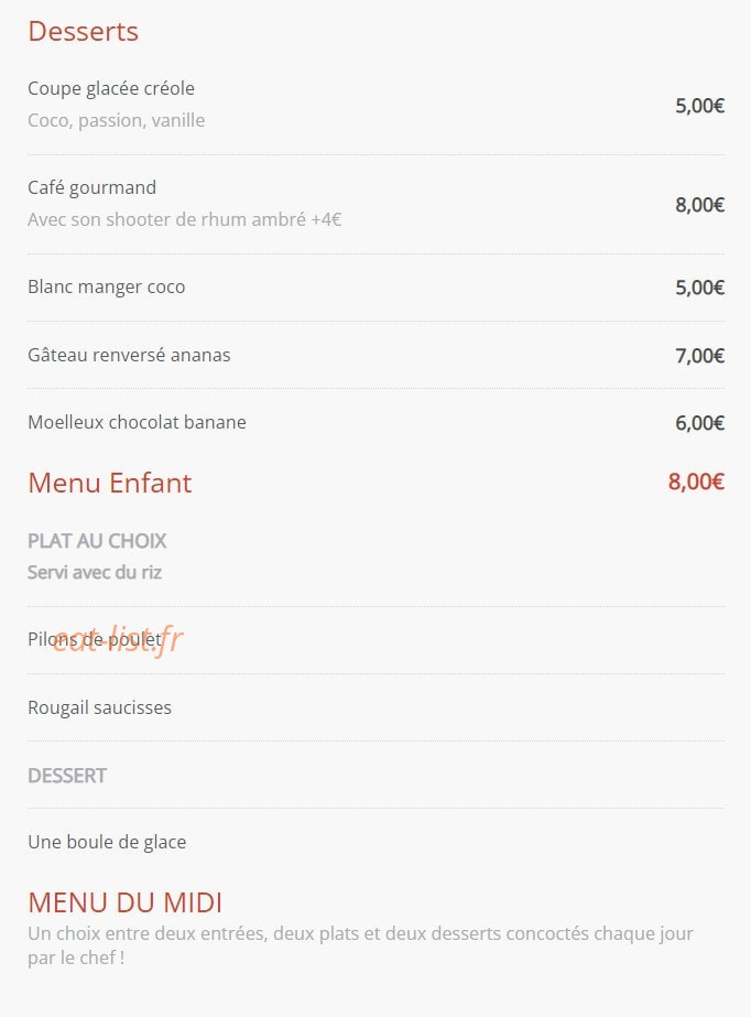 Touloulou — carte page 2
