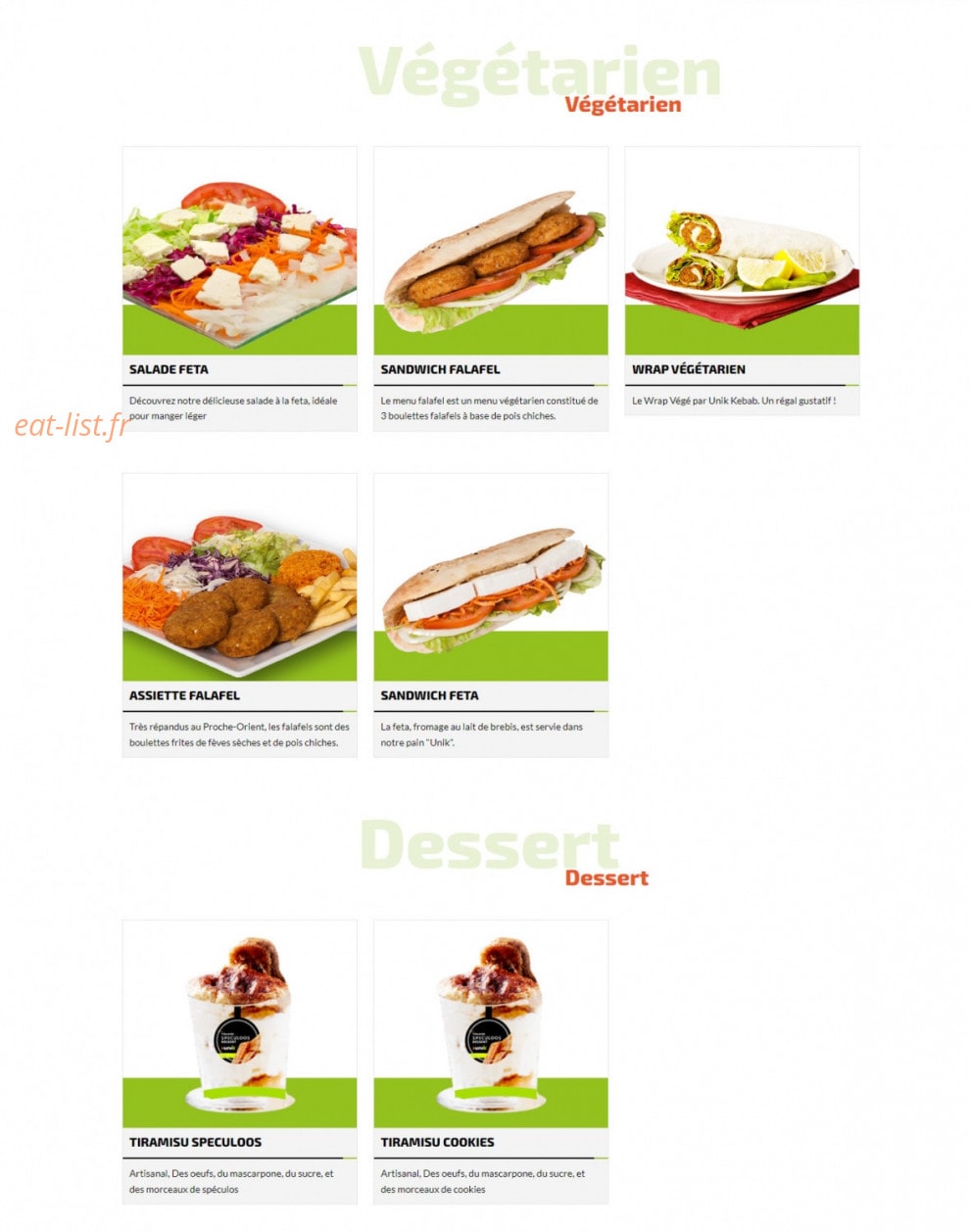 Unik Kebab — carte page 5