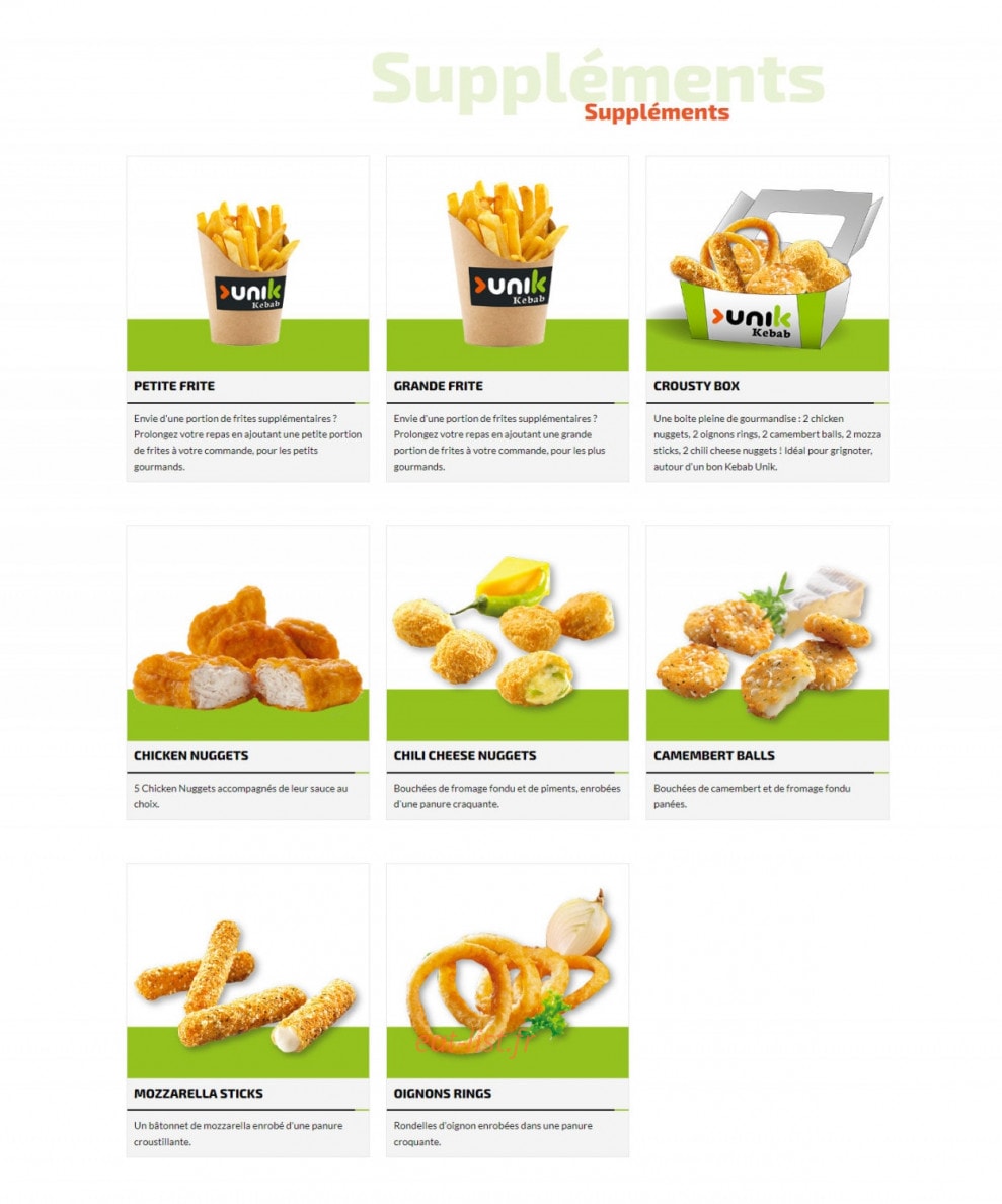 Unik Kebab — carte page 6
