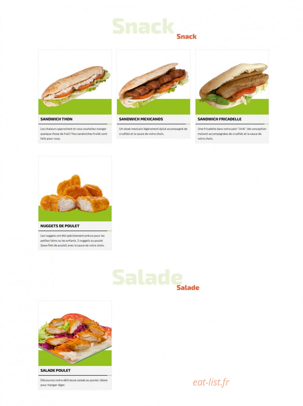 Unik Kebab — carte page 3