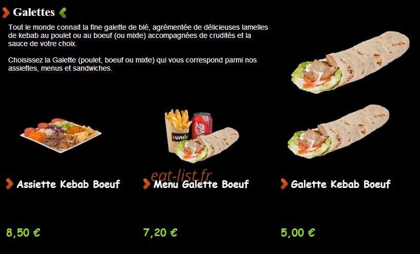 Unik kebab — carte page 3