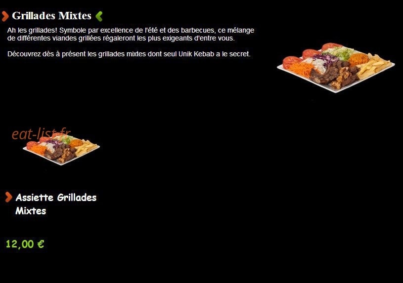 Unik kebab — carte page 6