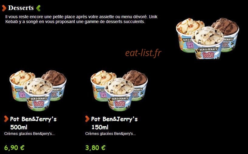Unik kebab — carte page 17