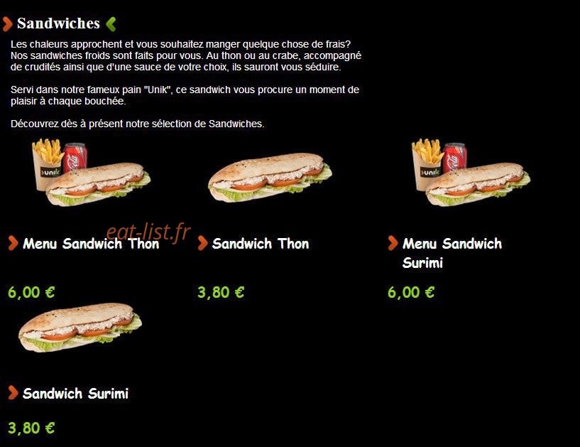 Unik kebab — carte page 11