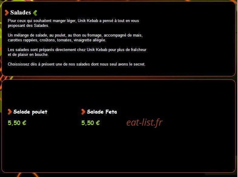 Unik kebab — carte page 4