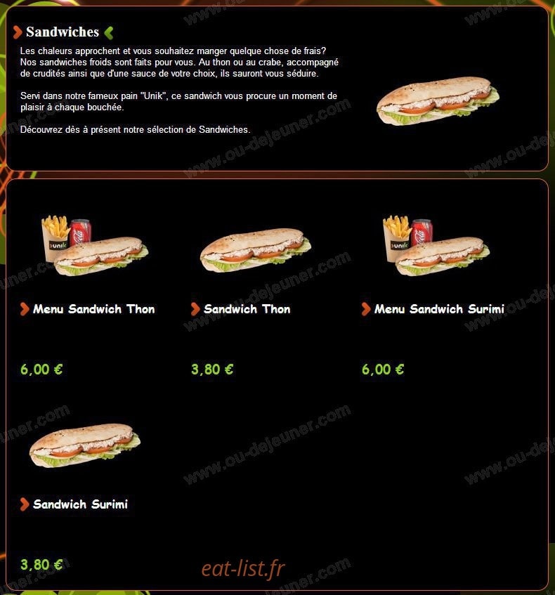 Unik kebab — carte page 8