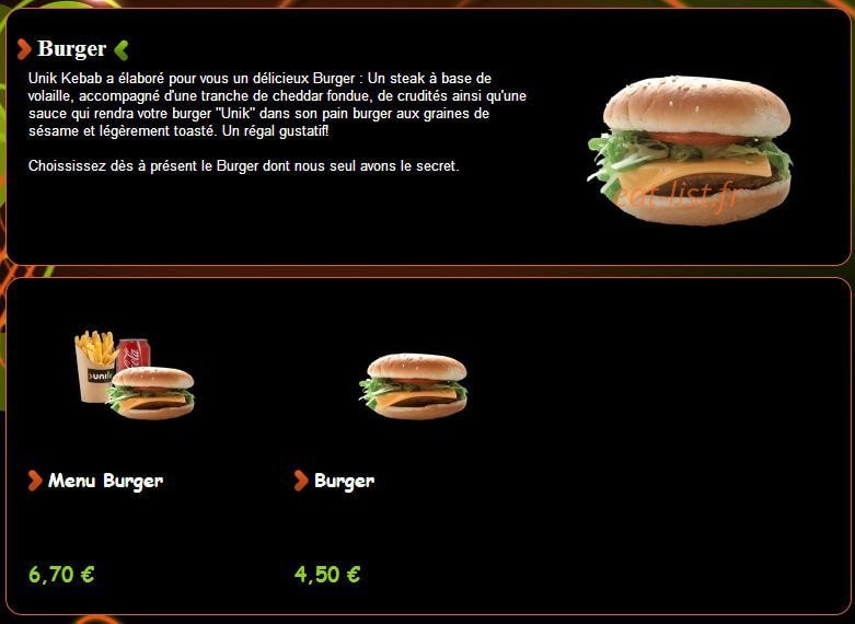 Unik kebab — carte page 5
