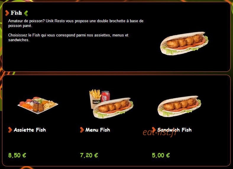 Unik kebab — carte page 10