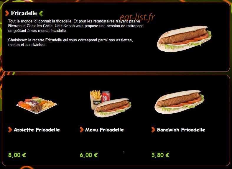 Unik kebab — carte page 7