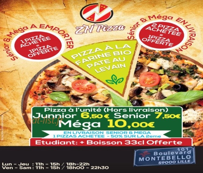 zn pizza — carte page 1