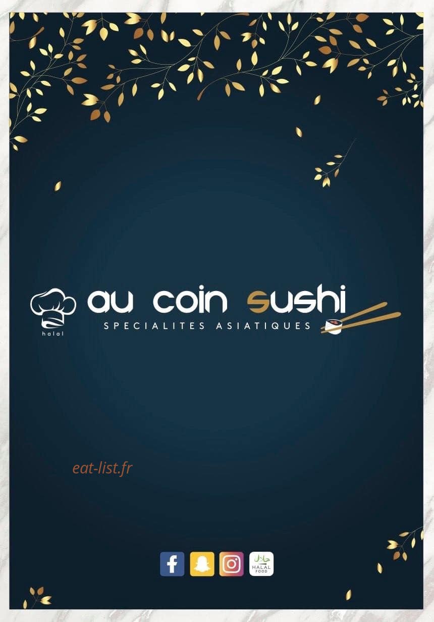 Au coin sushi — carte page 1