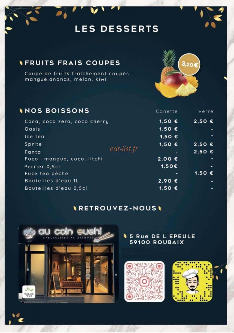 Au coin sushi — carte page 5